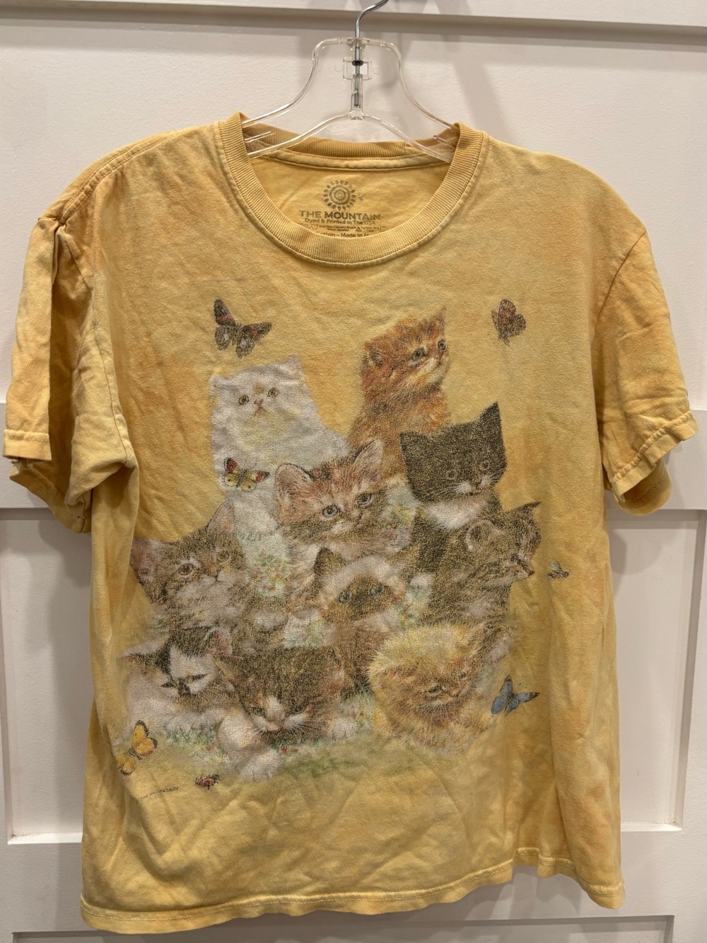 The Mountain Vintage 80s Yellow Kittens Graphic Tee
